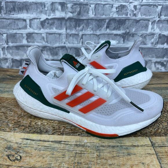 adidas UltraBoost 21 NCAA Pack Miami Hurricanes 2021 GX7966 Mens Size 8 New main image 10